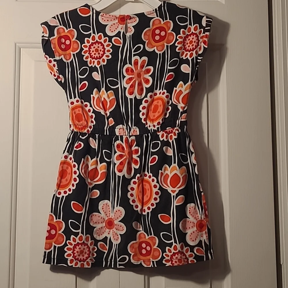 Gymboree Girls 7 bold bright retro floral casual dress